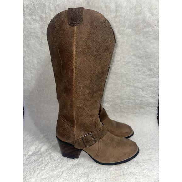 DURANGO WOMENS PHILLY TURN DOWN BOOTS BROWN / DENIM SIZE 6m - Picture 1 of 11